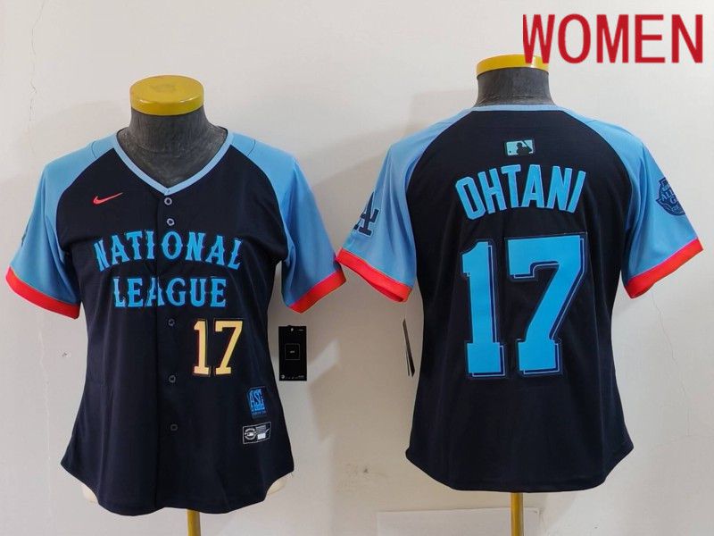 Women Los Angeles Dodgers 17 Ohtani Blue All star 2024 Nike MLB Jersey style 8013